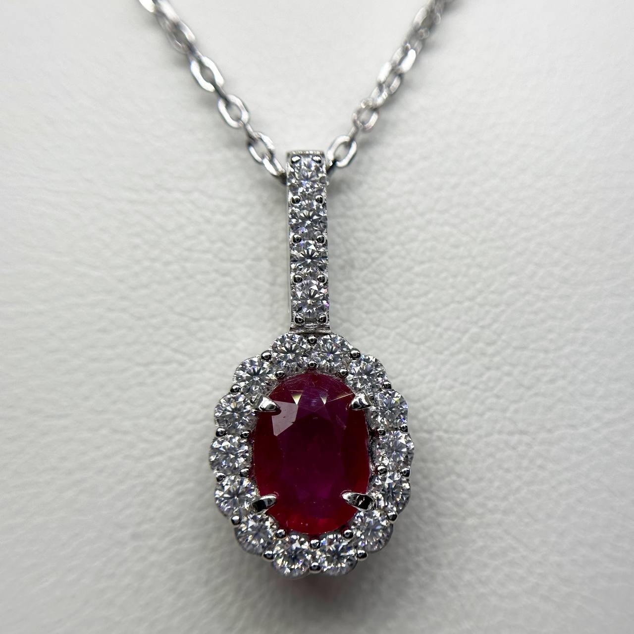 Ruby & Moissanites 925 Silver Necklace - SOPHYGEMS