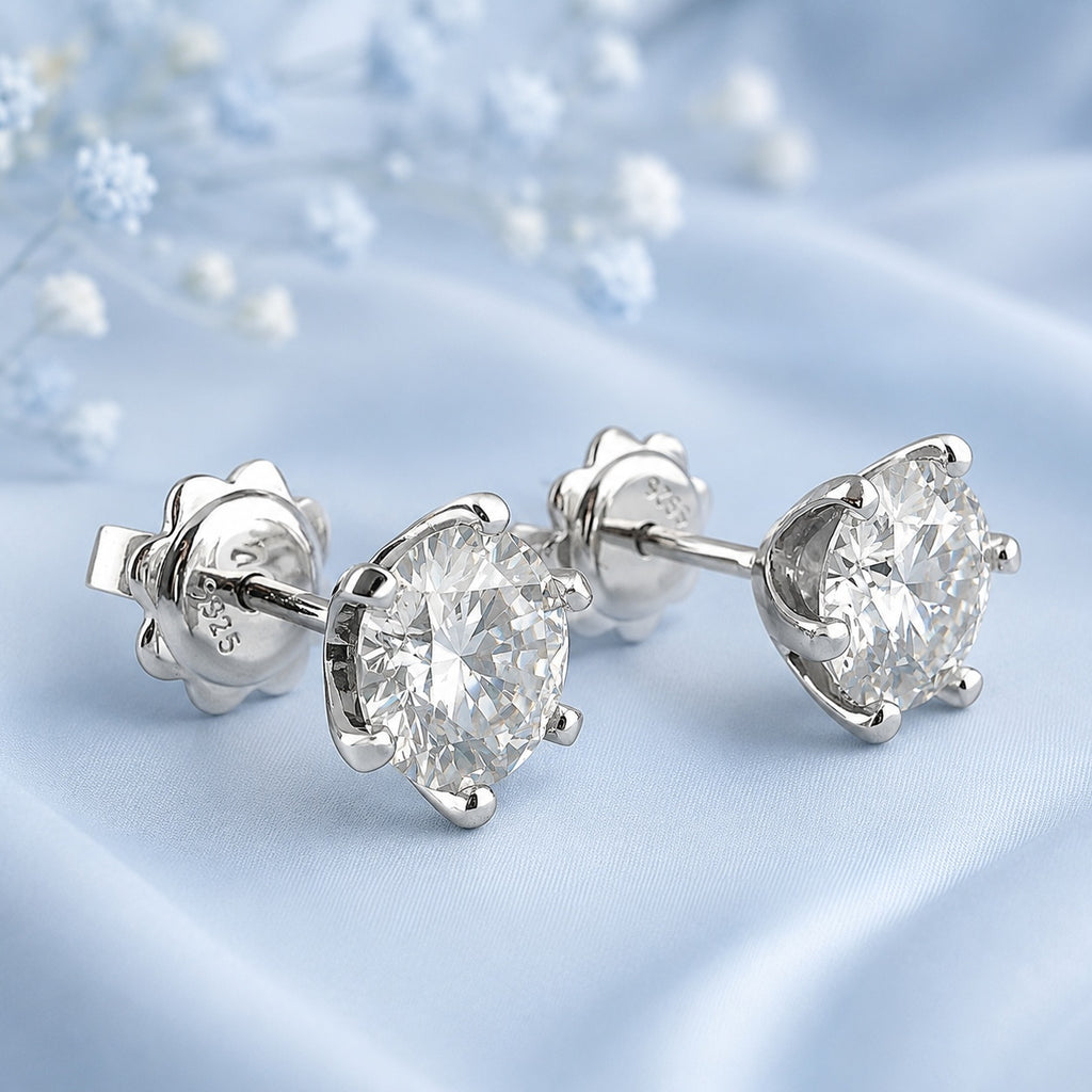 1ct Moissanite Silver 925 Earrings