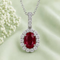 Ruby & Moissanites 925 Silver Necklace