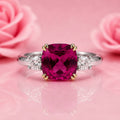 Pink Sapphire Moissanites Fashion Silver Ring