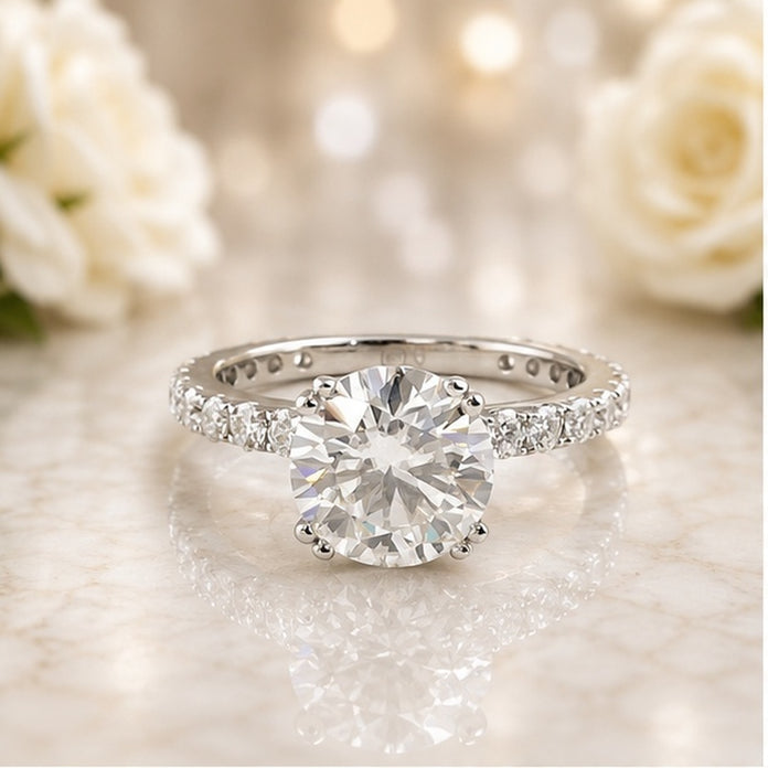 2.5ctw Moissanite Engagement Siver Ring