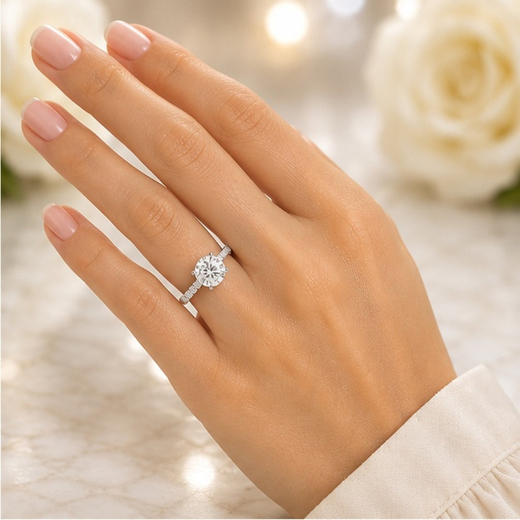 2.5ctw Moissanite Engagement Siver Ring