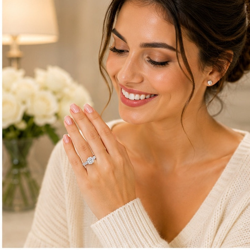 2.5ctw Moissanite Engagement Siver Ring