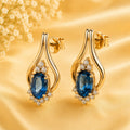 Topaz & Moissanite Earrings 14K Gold-plated Silver