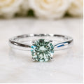 1ct Blue Moissanite Engagemnt Ring 925 Sterling Silver