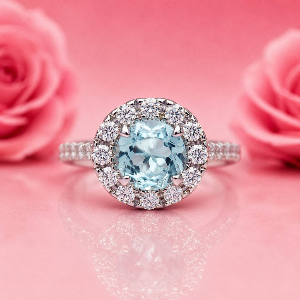 Topaz and Moissanites 925 Sterling Silver Ring