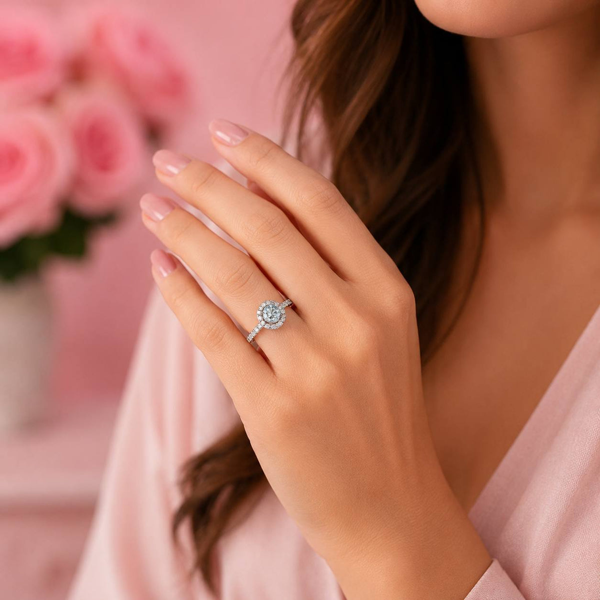 Topaz and Moissanites 925 Sterling Silver Ring
