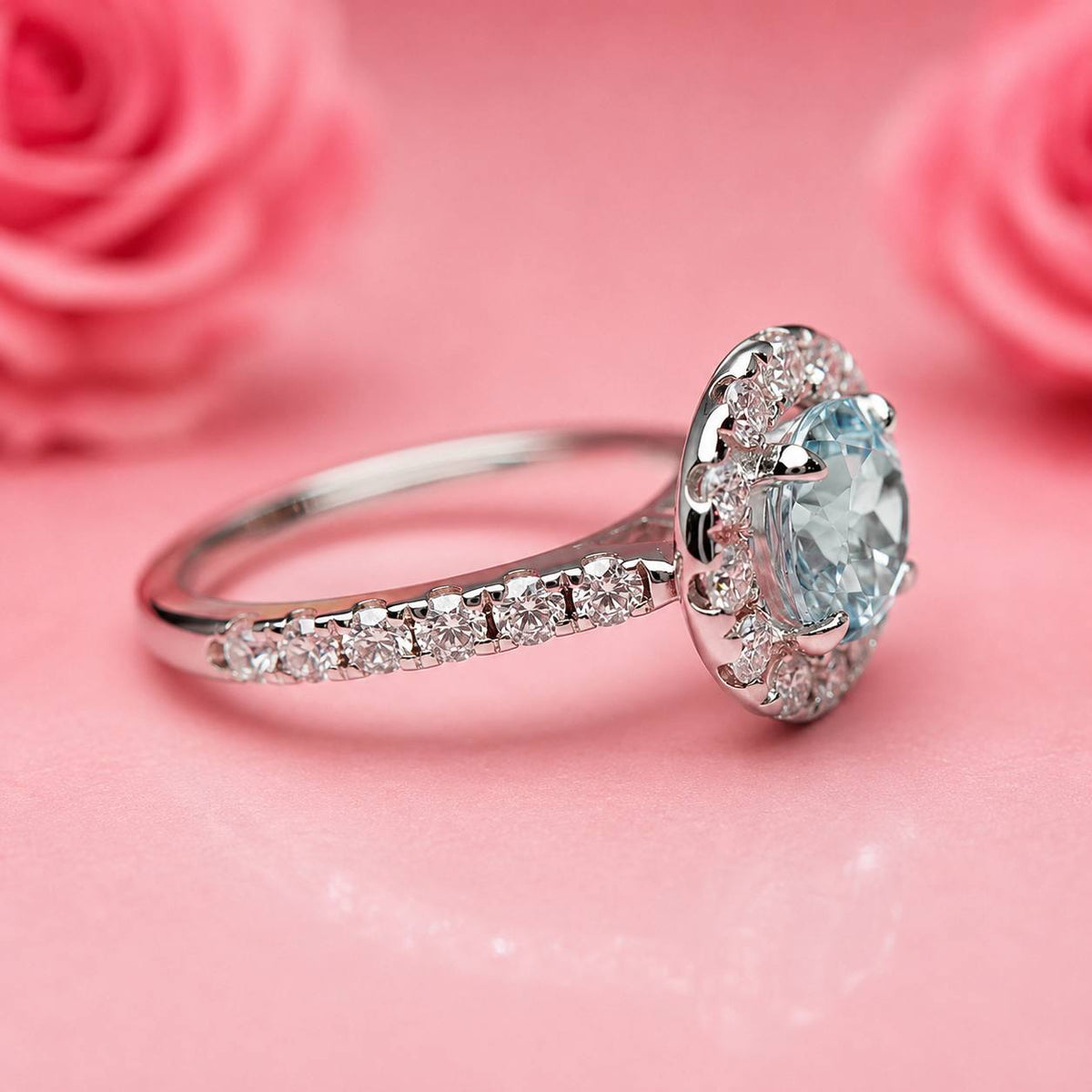 Topaz and Moissanites 925 Sterling Silver Ring