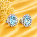Topaz & Moissanite Earrings 925 Sterling Silver