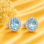 Topaz & Moissanite Earrings 925 Sterling Silver