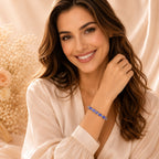 Tanzanite 14ct Silver Bracelet with Moissanites