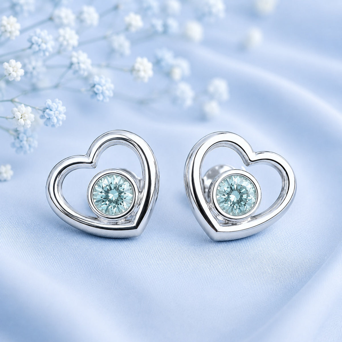 2ct Moissanite Metallic color Sterling Silver Earrings