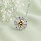 1ct Champagne and White Moissanite Necklace