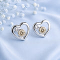 2ct Moissanite Sterling Silver Earrings Two Hearts