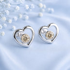 2ct Moissanite Sterling Silver Earrings Two Hearts