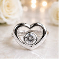 1ct Moissanite Ring Platinum Plated Sterling Silver