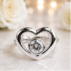 1ct Moissanite Ring Platinum Plated Sterling Silver