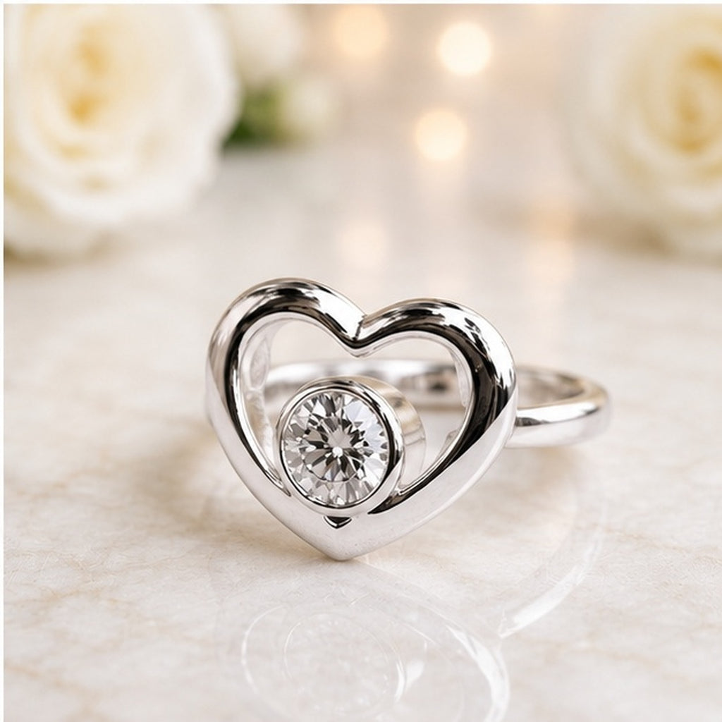 Engagement Moissanite Ring Sterling Silver