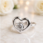 Engagement Moissanite Ring Sterling Silver