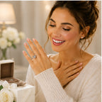 Engagement Moissanite Ring Sterling Silver