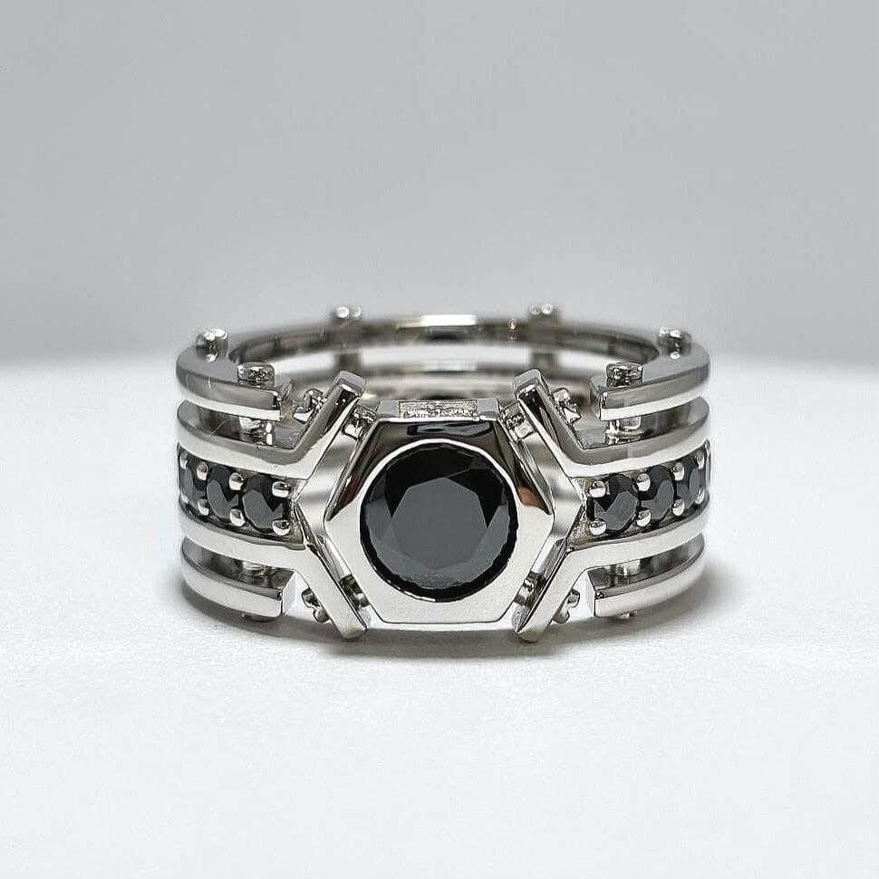 925 Silver Black Moissanite Ring - SOPHYGEMS