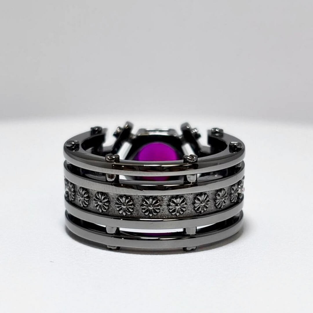 925 Silver Ruby Ring Black Rhoduim - SOPHYGEMS