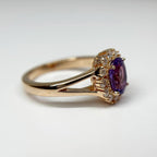 Amethyst and Moissanites 14K Gold Vermeil Silver Ring - SOPHYGEMS