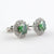 1 carat Green Moissanite Earrings Platinum Plated Silver 925 - SOPHYGEMS