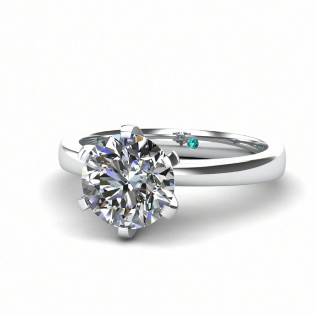 1ct Moissanite Engagement Ring Platinum Sterling Silver - SOPHYGEMS