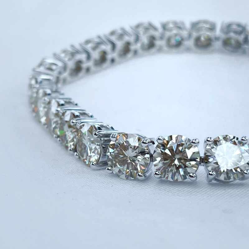 1ct Moissanite Tennis Bracelet Platinum Plated Silver - SOPHYGEMS