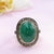 8ct Emerald & Diamonds Vintage Gold Ring - SOPHYGEMS