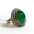 9ct Emerald Diamonds Vintage Gold-Silver Ring - SOPHYGEMS