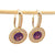 Amethyst & Moissanite Silver Earrings 14K Gold-plated - SOPHYGEMS
