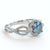Blue Moissanite & Diamonds 18K White Gold Ring - SOPHYGEMS
