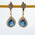 Blue Topaz & Moissanite Earrings 14K Gold-plated Silver 925 - SOPHYGEMS