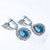Blue Topaz & Moissanite Earrings Platinum-plated Silver 925 - SOPHYGEMS