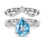 Blue Topaz & Moissanite Silver 925 Ring Bundle - SOPHYGEMS