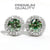 Green and White Moissanites Halo Earrings Sterling Silver - SOPHYGEMS