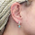 Luxury Gold Earring 1ct Blue and White Moissanites - SOPHYGEMS