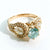 Luxury Gold Ring Blue and White Moissanite - SOPHYGEMS
