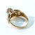 Luxury Gold Ring Blue and White Moissanite - SOPHYGEMS