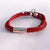 Red Leather Bracelet Sterling Silver White Onyx - SOPHYGEMS