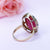 Red Ruby and Diamonds Gold Ring Handmade - SOPHYGEMS