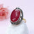 Red Ruby and Diamonds Gold Ring Handmade - SOPHYGEMS