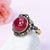 Ruby and Diamonds Gold Ring Art Deco - SOPHYGEMS