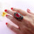 Ruby & Diamonds Gold Ring Vintage Style - SOPHYGEMS