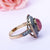 Ruby Kabachon and Diamonds Gold Ring - SOPHYGEMS