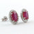 Ruby & Moissanite Halo Earrings 925 Sterling Silver - SOPHYGEMS