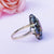 Ruby Sapphire Diamonds Gold Ring Vintage Style - SOPHYGEMS